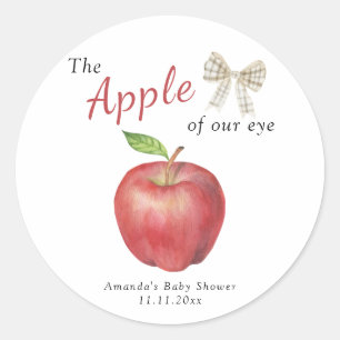 Der Apfel unserer Baby-Dusche Runder Aufkleber