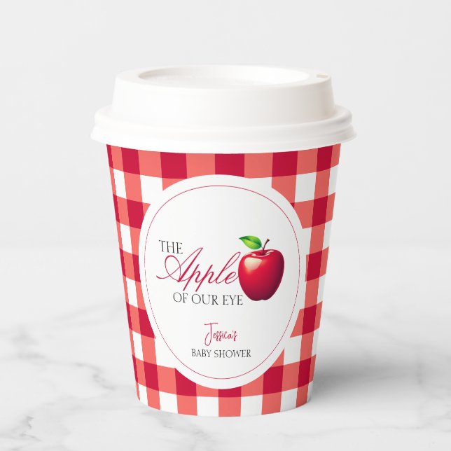 Der Apfel unserer Babydusche im Augenfall Pappbecher (Vorderseite)