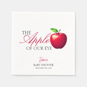 Der Apfel unserer Babydusche im Augenfall Serviette