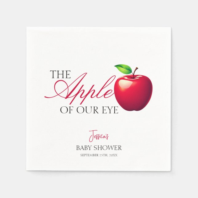 Der Apfel unserer Babydusche im Augenfall Serviette (Vorderseite)