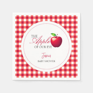 Der Apfel unserer Babydusche im Augenfall Serviette