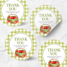 Der Apfel unserer Babydusche Runder Aufkleber