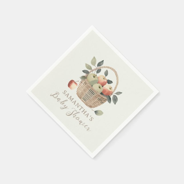 Der Apfel unserer Babydusche Serviette (Ecke)