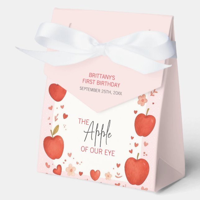 Der Apfel unseres Auges fällt als Geburtstag Geschenkschachtel (Vorderseite)