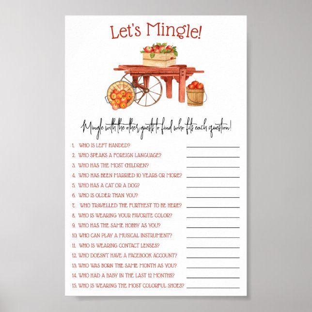 Der Apfel unseres "Eye Let's Mingle Shower Game" Poster (Vorne)