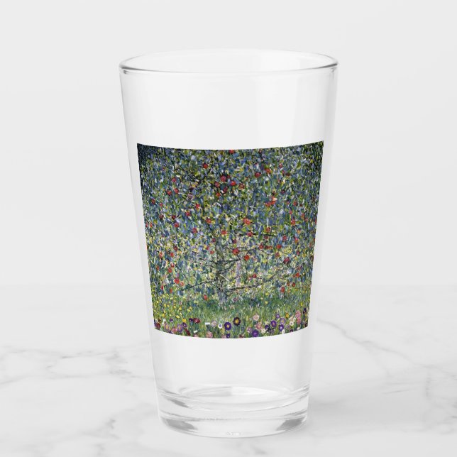 Der Apfelbaum (von Gustav Klimt) Glas (Vorderseite)