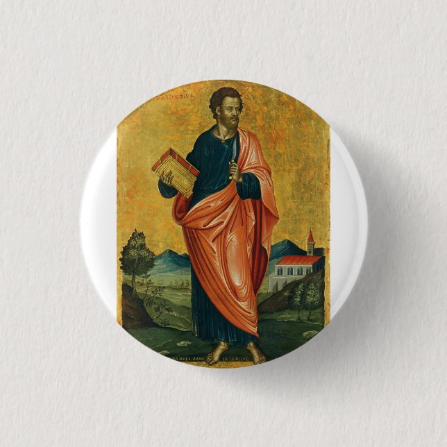Der Apostel Bartholomäus Fine Art Button (Vorderseite)