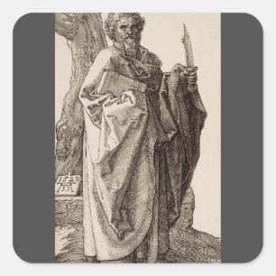 Der Apostel Bartholomäus Fine Art Quadratischer Aufkleber