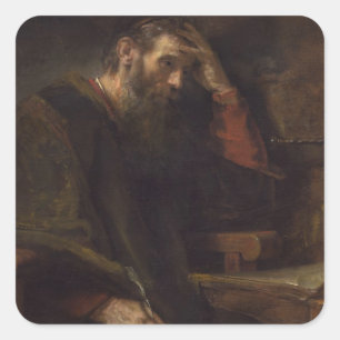 Der Apostel Paul, c.1657 (Öl auf Leinwand) Quadratischer Aufkleber