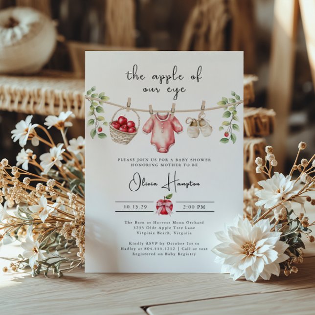 Der Apple unserer Baby Dusche Einladung (The Apple of Our Eye Baby Shower Invitation)