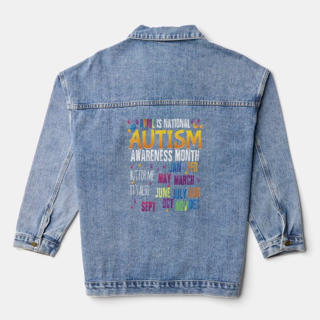 Der April ist ein Monat des nationalen Autismus-Be Jeansjacke (Rückseite)