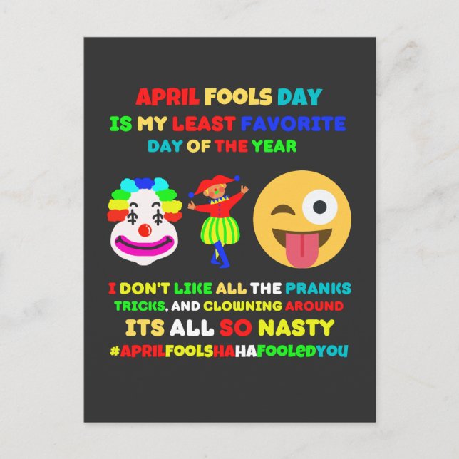 Der Aprilscherz ist mein Lieblingstag Postkarte (Vorderseite)