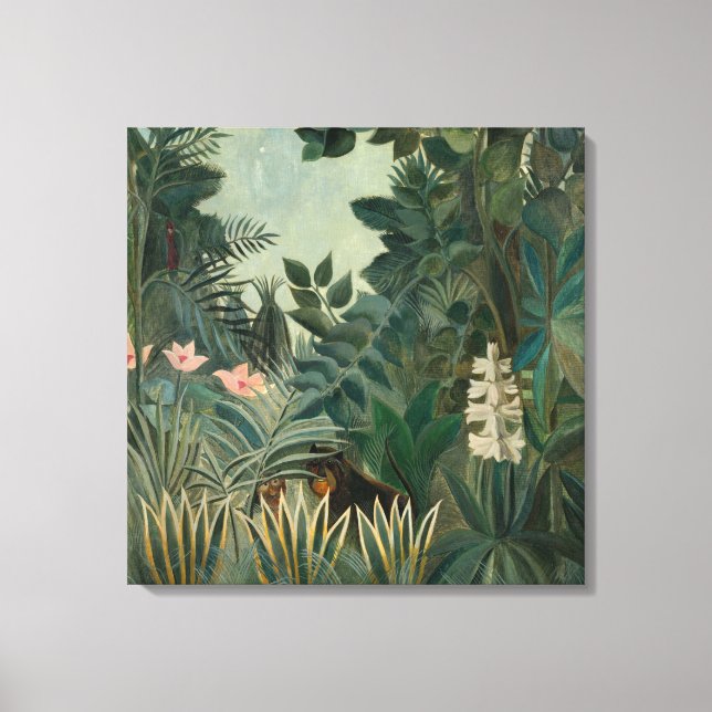 Der Äquatorialdschungel | Henri Rousseau Leinwanddruck (Vorderseite)