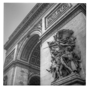 Der Arc de Triomphe b/w Fliese