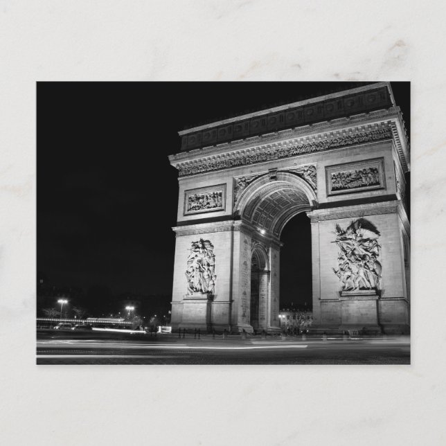 Der Arc de Triomphe nachts in Paris Postkarte (Vorderseite)