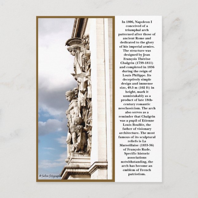 Der Arc de Triomphe Postkarte (Vorderseite)
