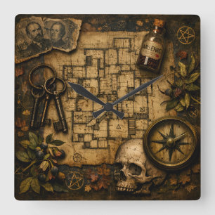 Der Architekt des Todes: H.H. Holmes Mordschloss Quadratische Wanduhr