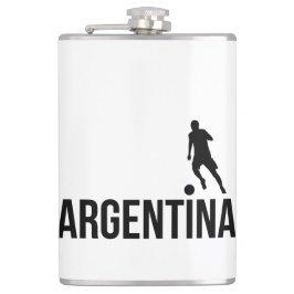 Der argentinische Flag-Fußballspieler verwendet Pu Flachmann