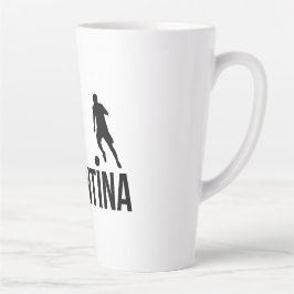 Der argentinische Flag-Fußballspieler verwendet Pu Milchtasse