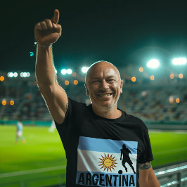 Der argentinische Fußballspieler unter der Flagge T-Shirt