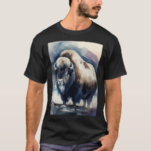 Der Arktische Moschusochse - Aquarellfarbe T-Shirt