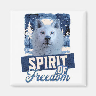 Der arktische Wolf Geist der Freiheit Magnet