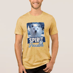Der arktische Wolf Geist der Freiheit Tri-Blend Shirt