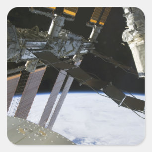 Der Arm der Bemühung unter internationalem Quadratischer Aufkleber