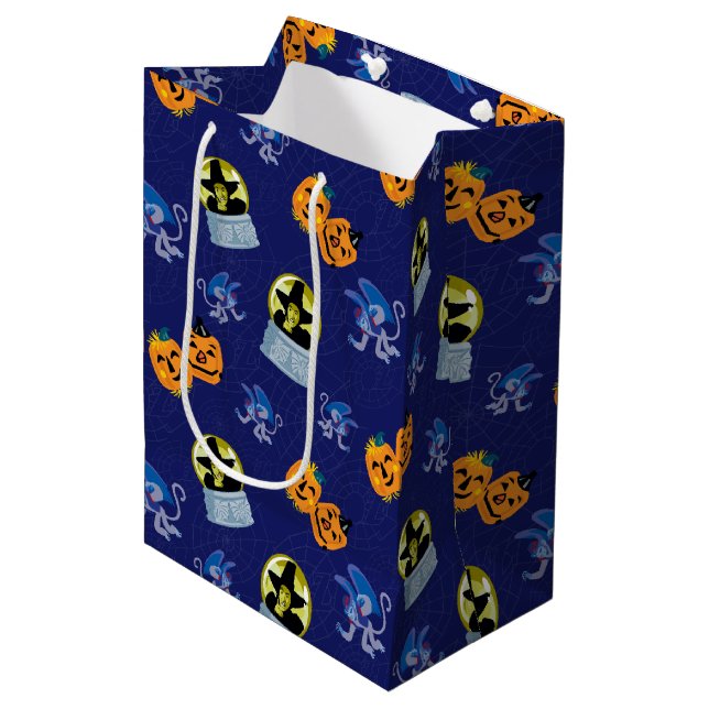Der Assistent von OZ™ | Halloween-Hexenmuster Mittlere Geschenktüte (Vorderseite Schrägansicht)