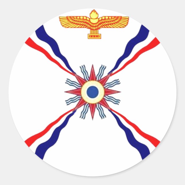 Der assyrische Chaldäan Syriac Store Runder Aufkleber (Vorderseite)
