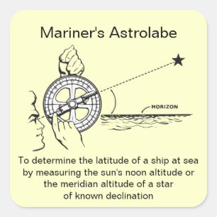 Der Astrolabe des Seemannes Quadratischer Aufkleber