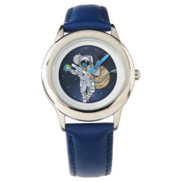 Der Astronaut genießt den Weltraum ( Uhr) Armbanduhr