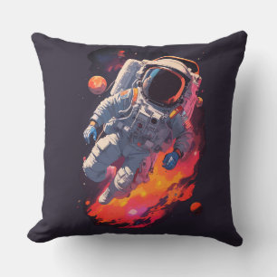 Der Astronaut hat im Galaxiehintergrund verloren, Kissen