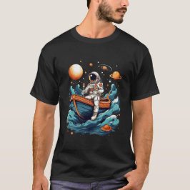 Der Astronaut rudert den T - Shirt des Kosmos