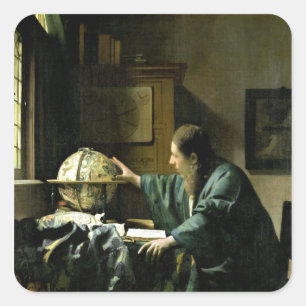 Der Astronom, 1668 Quadratischer Aufkleber