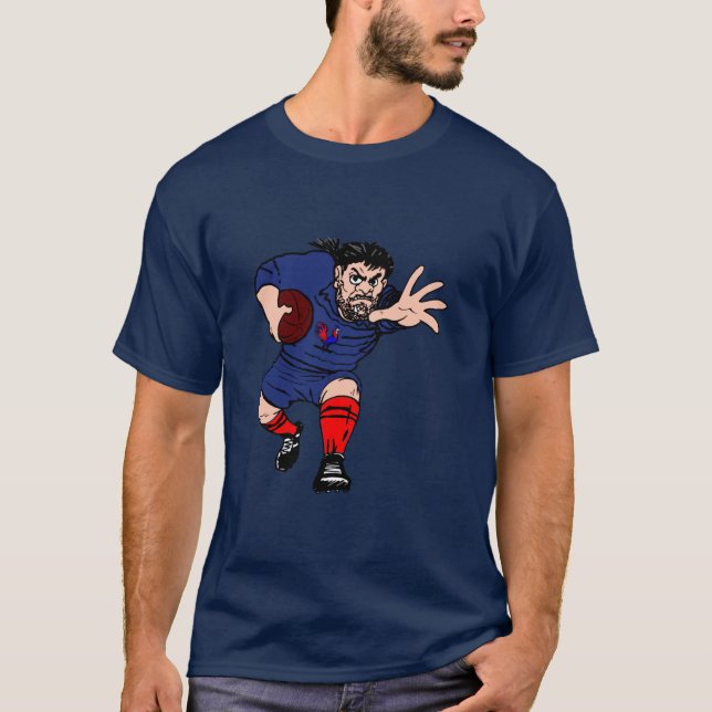Der Athleten-Sport-Fan-Rugby der französischen T-Shirt (Vorderseite)