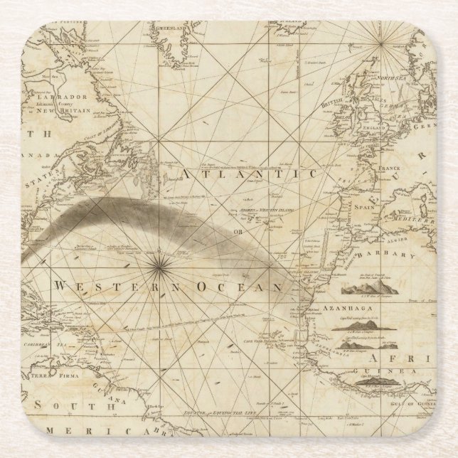 Der Atlantik Rechteckiger Pappuntersetzer (Vorderseite)