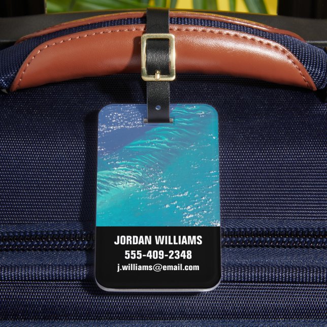 Der Atlantik vor der Küste der Bahamas Gepäckanhänger (Vorderseite Insitu 2)