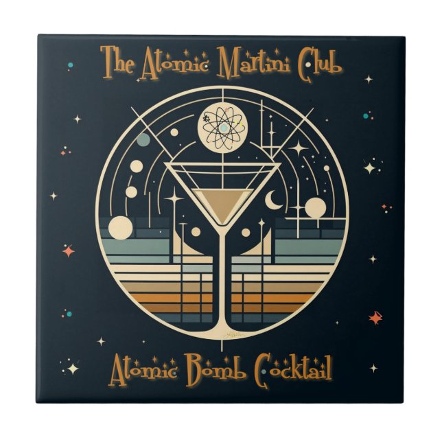 Der Atomic Martini Club Atomic Bomb Cocktail Fliese (Vorderseite)