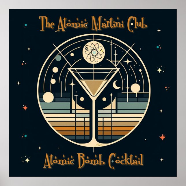 Der Atomic Martini Club Atomic Bomb Cocktail Poster (Vorne)