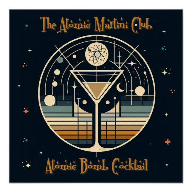 Der Atomic Martini Club Atomic Bomb Cocktail Poster (Vorderseite)