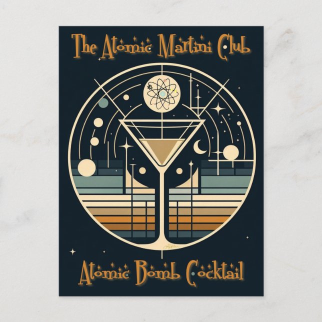 Der Atomic Martini Club Atomic Bomb Cocktail Postkarte (Vorderseite)