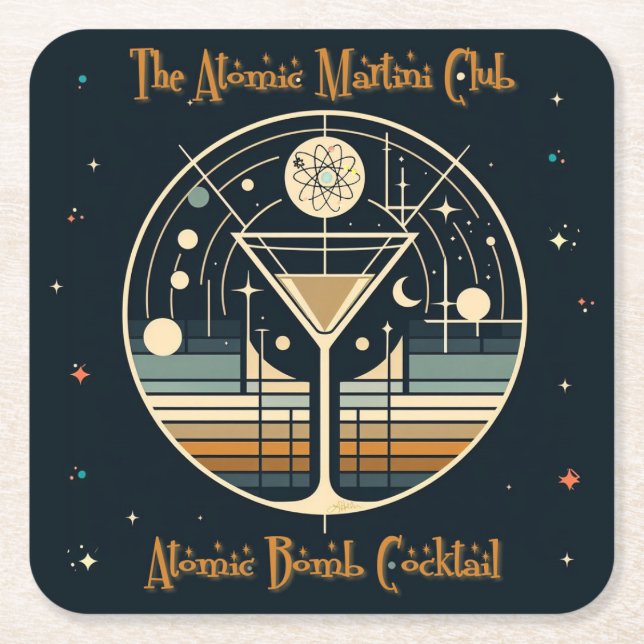 Der Atomic Martini Club Atomic Bomb Cocktail Rechteckiger Pappuntersetzer (Vorderseite)