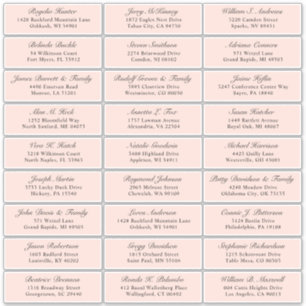 Der Aufkleber für die Adresse eines Hochzeitgästen