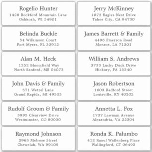 Der Aufkleber für die Eheratationsadressen kann in