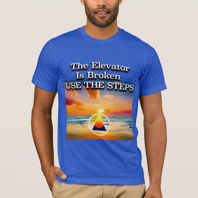 Der Aufzug ist ein gebrochenes Slogan für die Erho T-Shirt (Vorderseite)