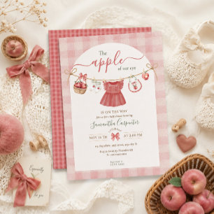 Der Augapfel Baby Shower im dezenten Rosaton Einladung