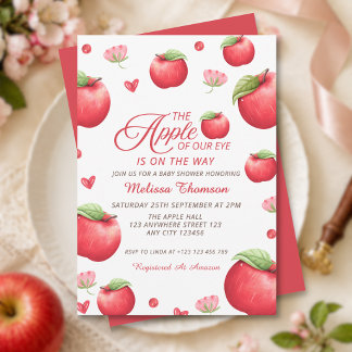 Der Augapfel Unserer Baby-Party in Rosa mit Blumen Einladung