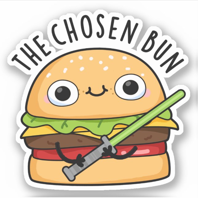 Der ausgewählte Bun Funny Food Warrior Bun Pub Aufkleber (Vorderseite)