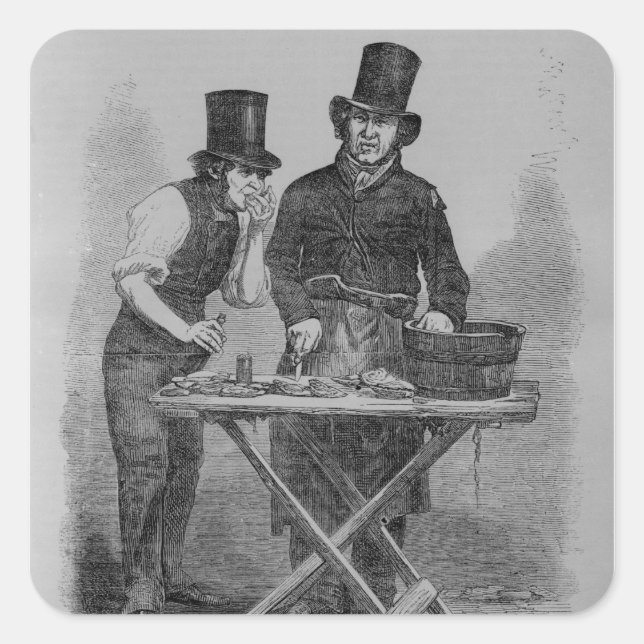 Der Austernstall Quadratischer Aufkleber (Vorderseite)